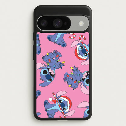 Christmas Cute Blue Alien Pattern Google Pixel 10 / 10 Pro Case