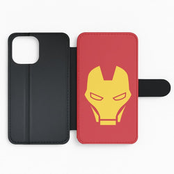 Red Robot Super Hero Face Flip Phone Case