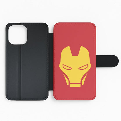 Red Robot Super Hero Face Flip Phone Case