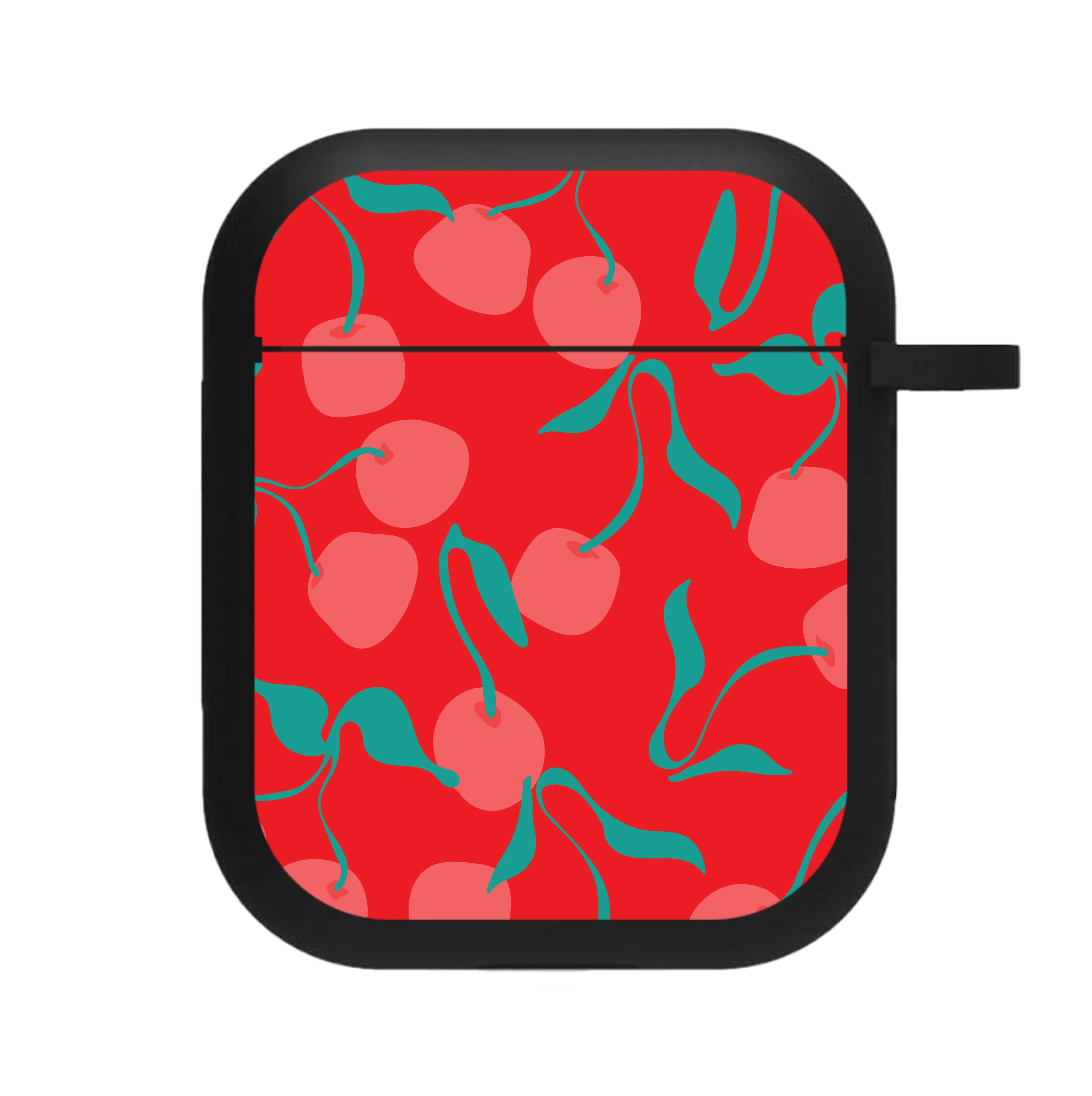 Red Abstract Cherries Pattern AirPods Case