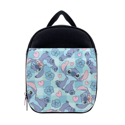 Blue Alien And Hearts Pattern Lunchbox