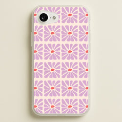 Square Abstract Flowers Mauve iPhone 16e Case