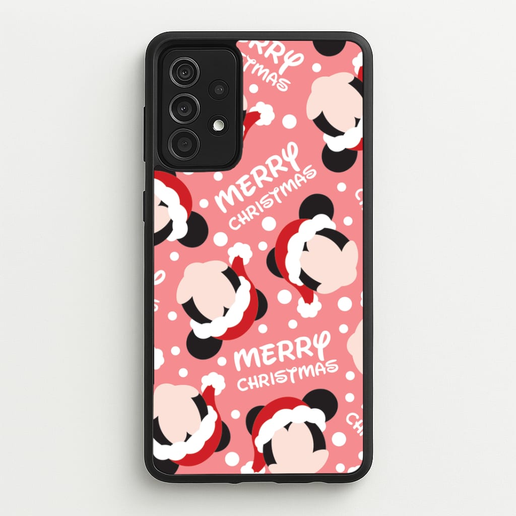 Merry Christmas Cartoon Mouse Pattern Galaxy A52 / A52s Case