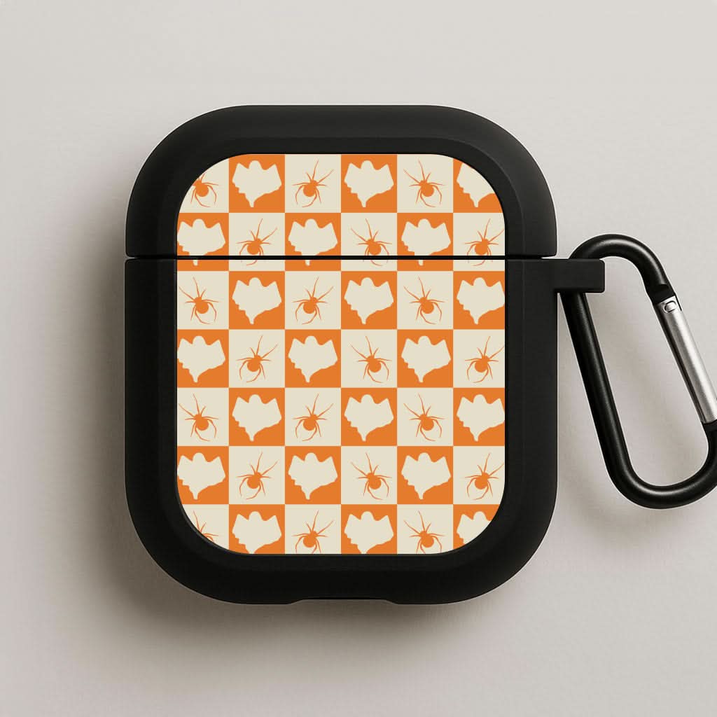 Spiders And Ghosts Checkered Pattern II AirPods Case