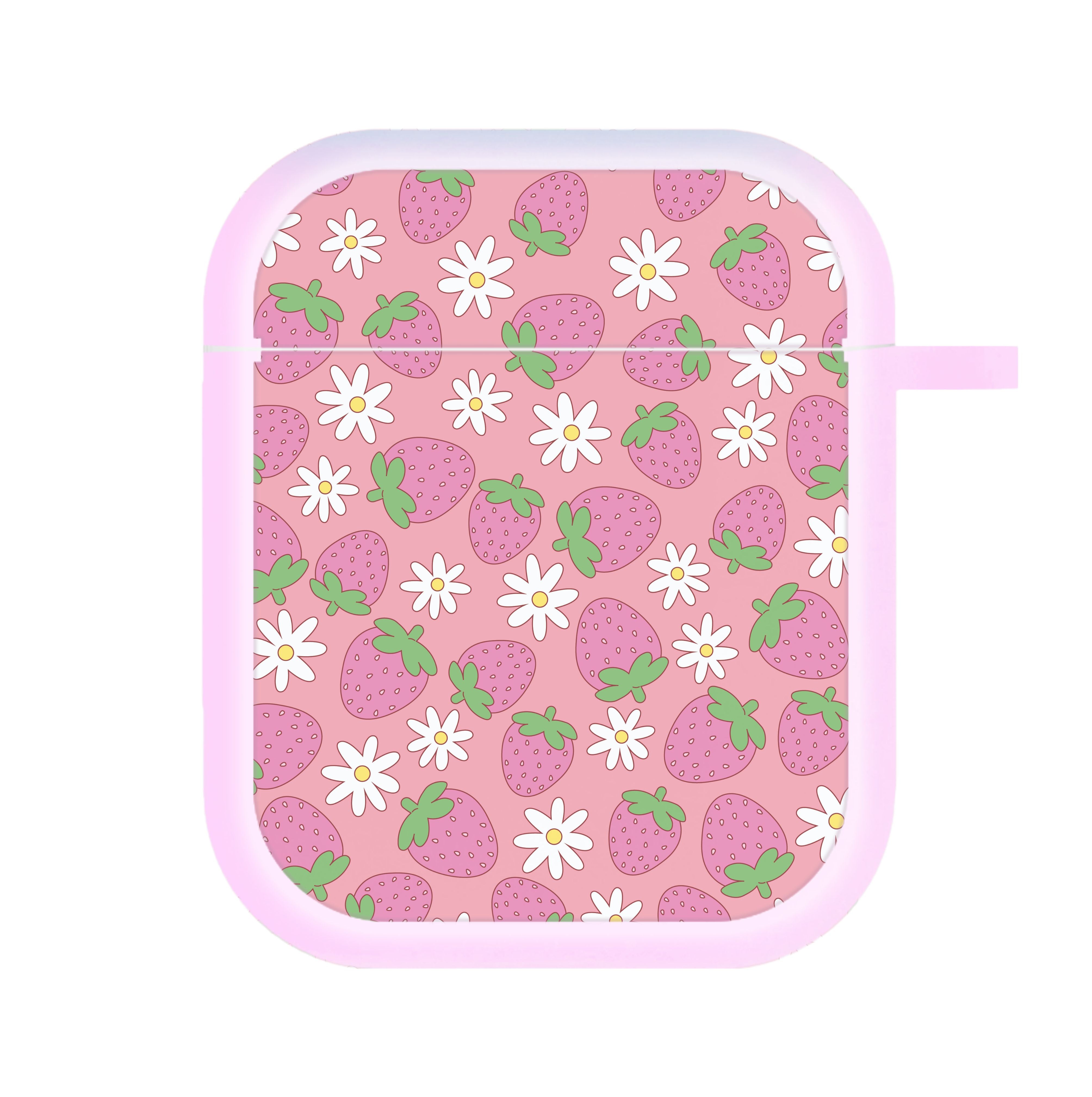 Pink Strawberries - Spring Patterns AirPods Case