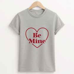 Be Mine Stripey Unisex Grey T-Shirt