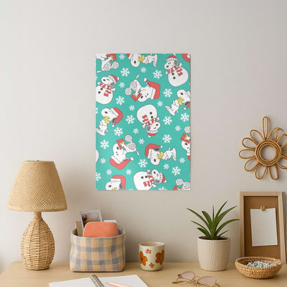 Christmas Cartoon Beagle Pattern Art Print