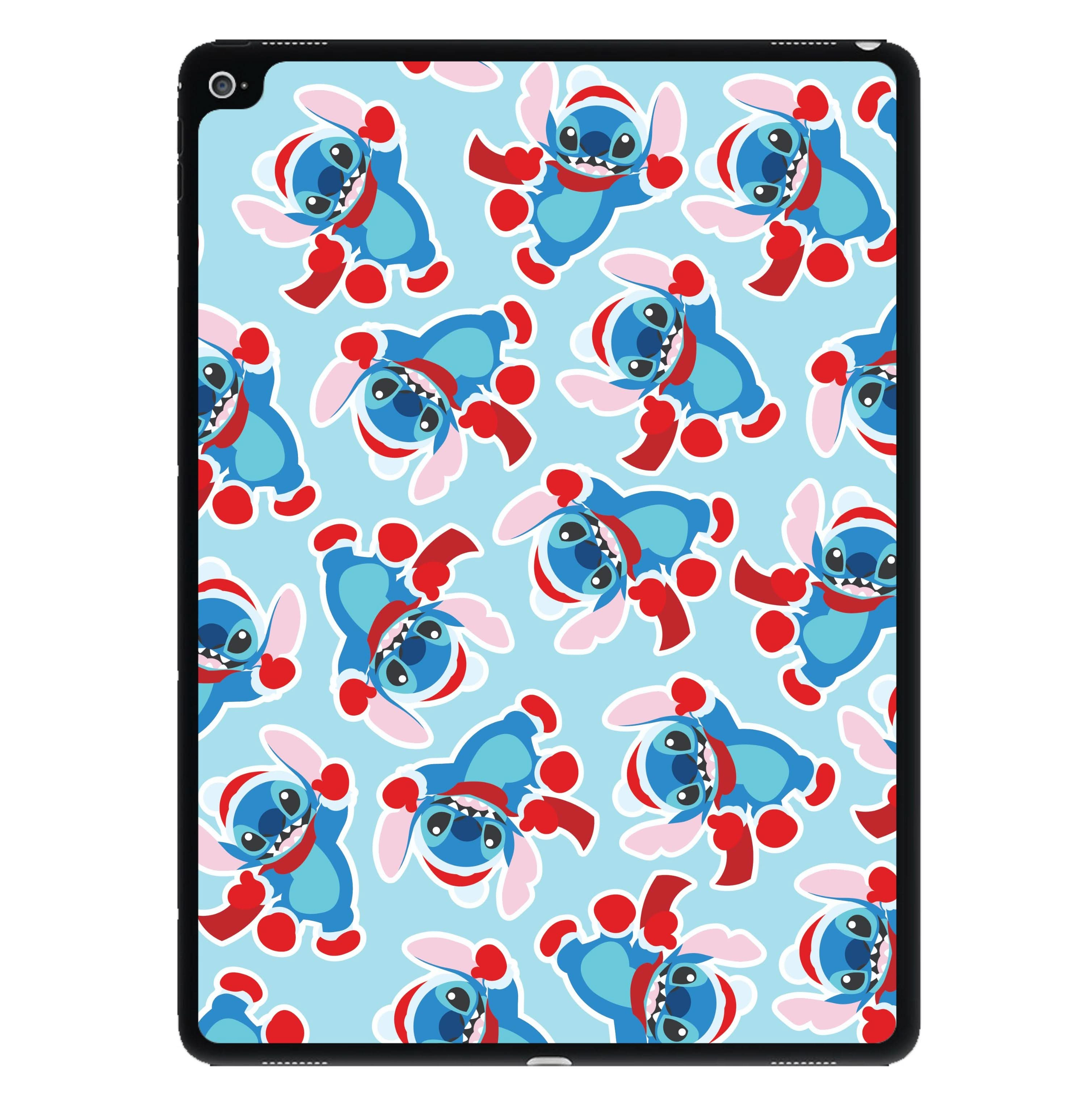 Blue Alien Christmas Pattern iPad Case