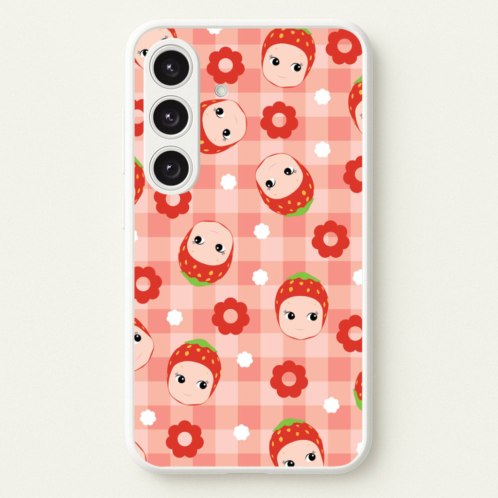 Strawberry Angel Pattern Galaxy S25 Case
