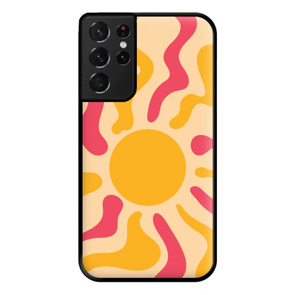 Yellow And Pink Abstract Sun Galaxy S21 Ultra Case