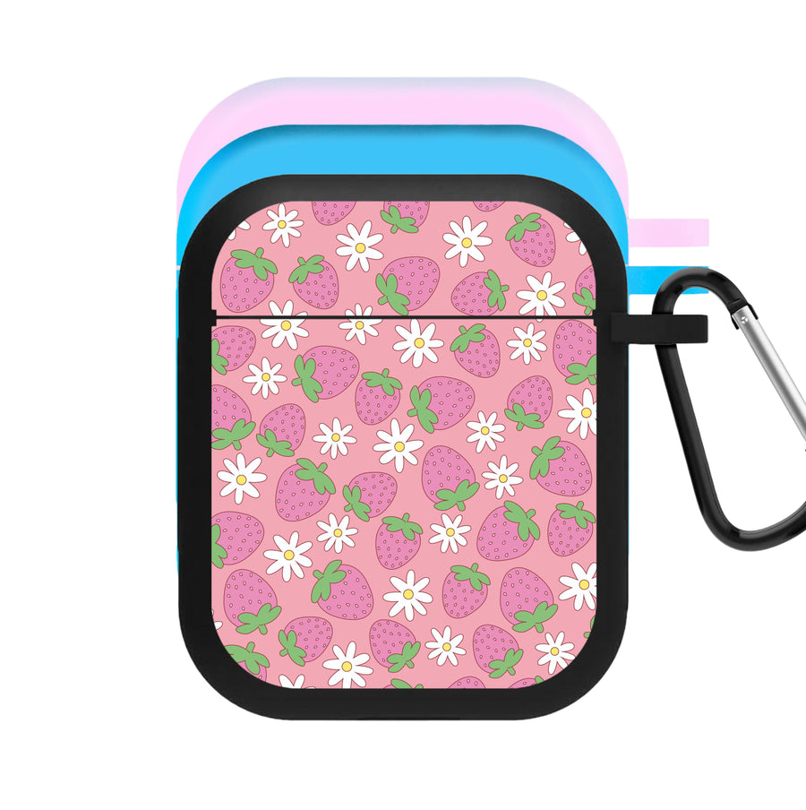 Pink Strawberries - Spring Patterns AirPods Case