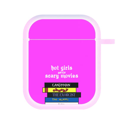 Hot Girls Watch Scary Movies AirPods Case