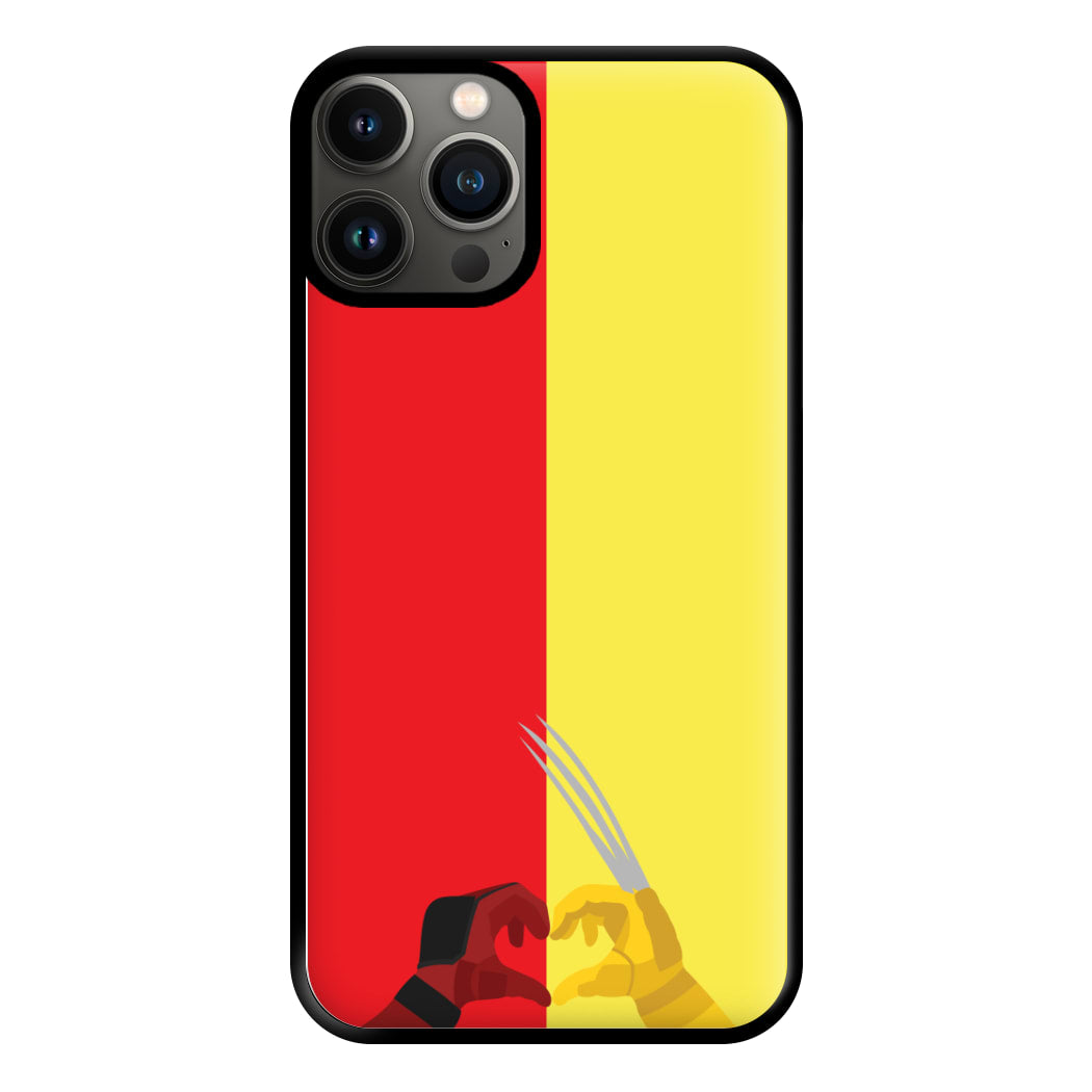 Red And Yellow Heroes Love Heart iPhone 13 Pro Case