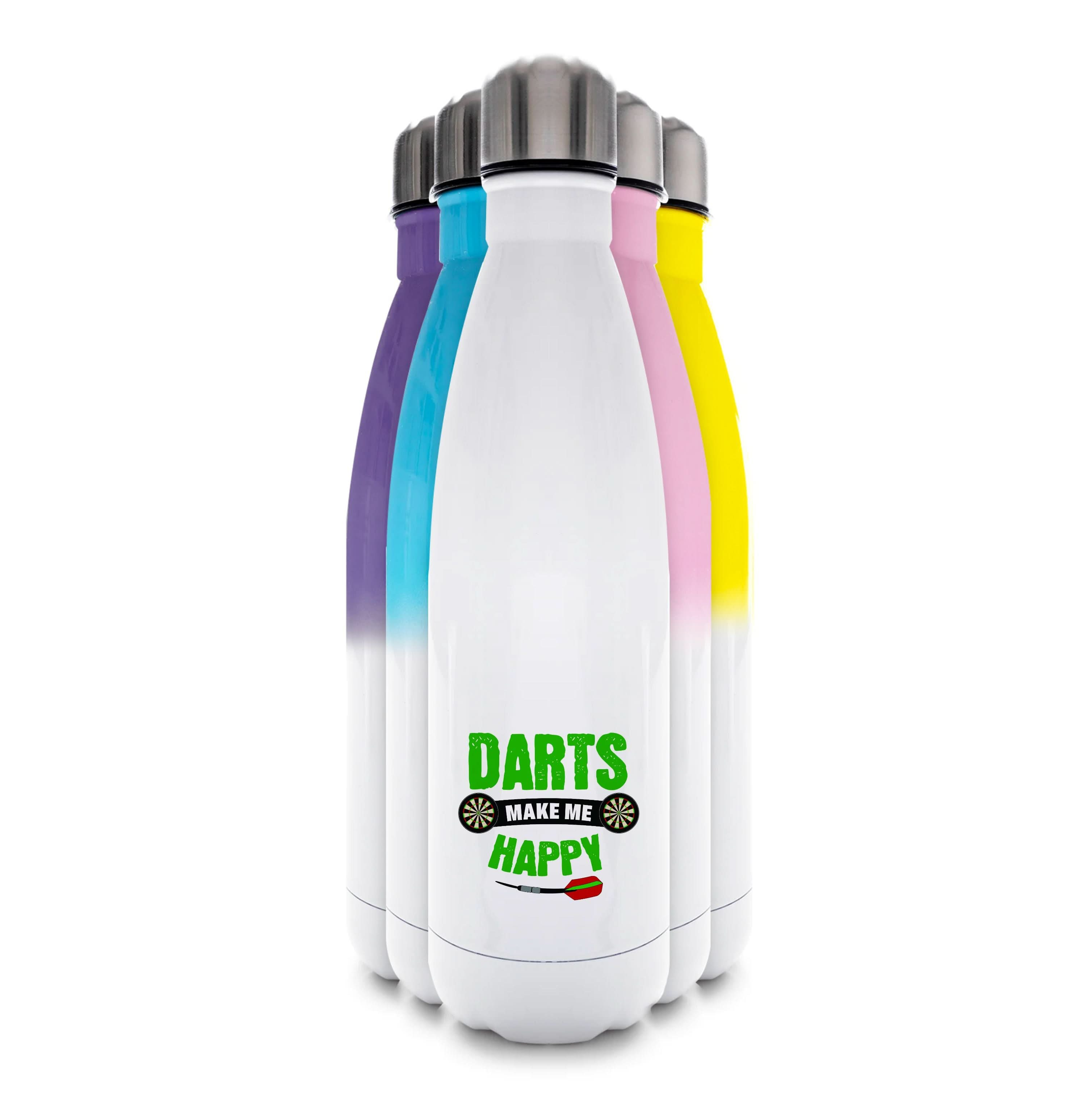 Darts Make Me Happy Water Bottle