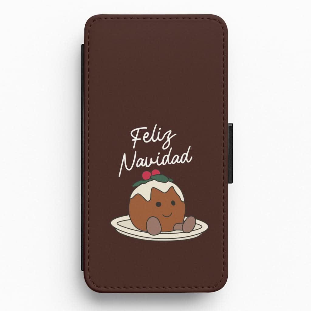 Christmas Pudding Plush Flip / Wallet Phone Case
