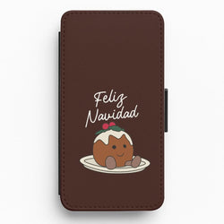 Christmas Pudding Plush Flip / Wallet Phone Case