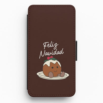 Christmas Pudding Plush Flip / Wallet Phone Case