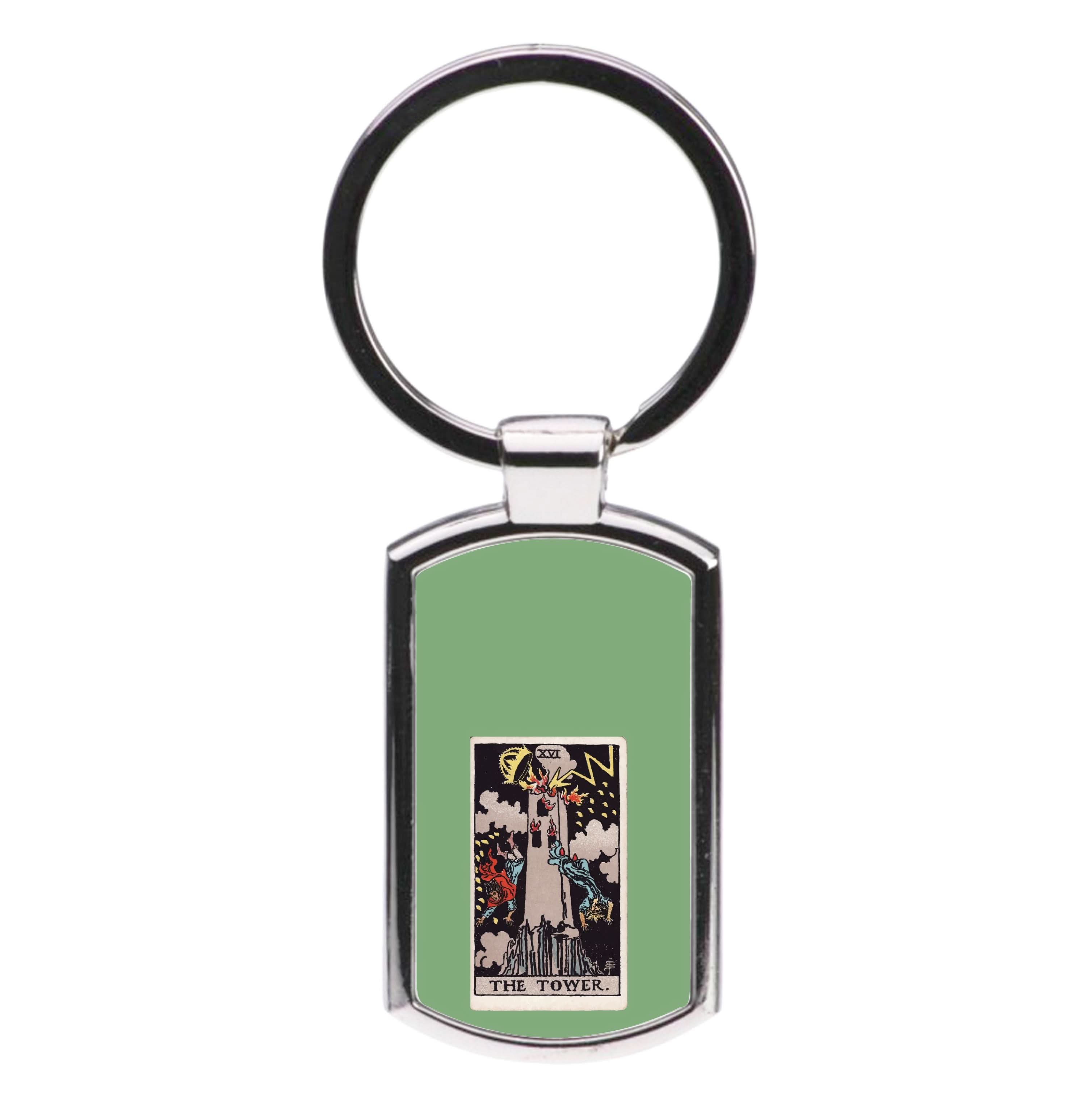 Tarot Card XVI Luxury Keyring