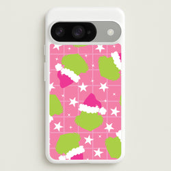Pink Green Creature Xmas Pattern Google Pixel 10 / 10 Pro Case