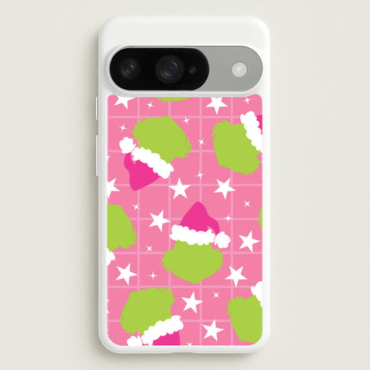 Pink Green Creature Xmas Pattern Google Pixel 10 / 10 Pro Case