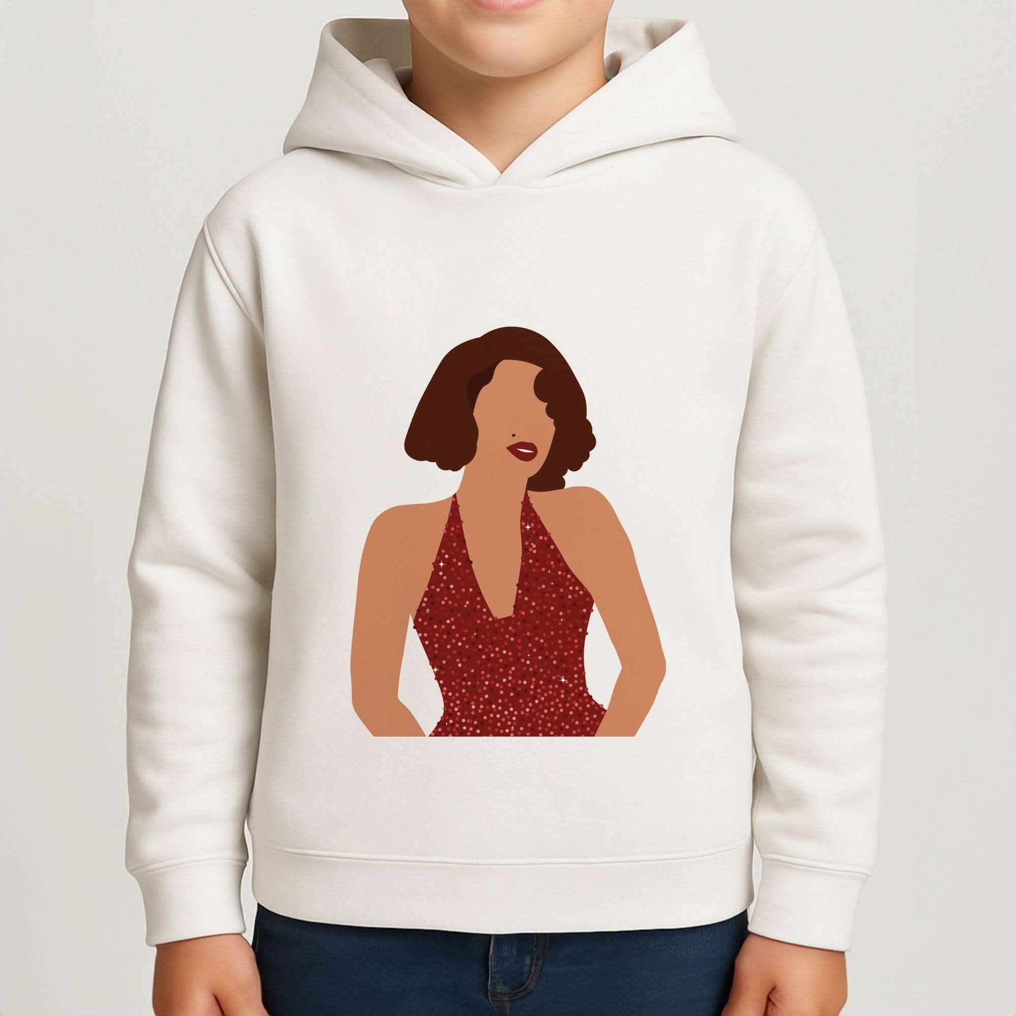 Red Sparkly Dress Boys Hoodie