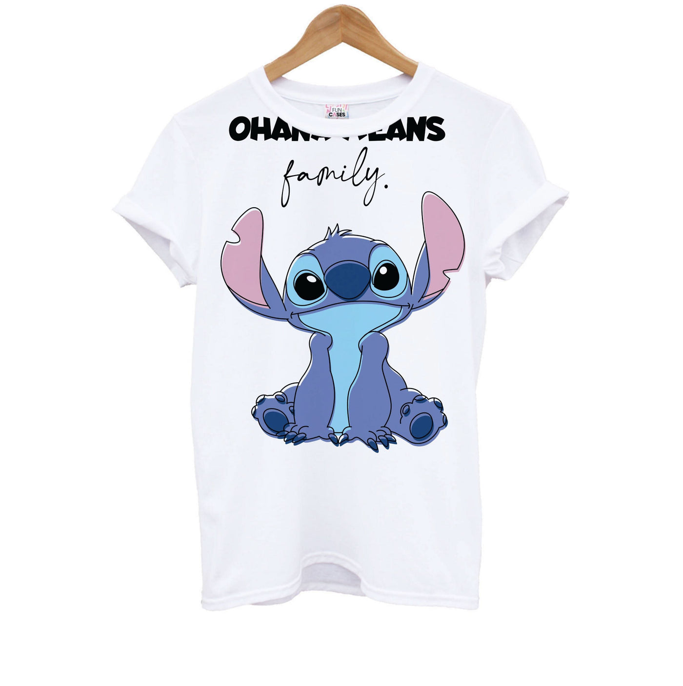 Ohana Means Family Pink Kids T-Shirt