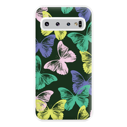 Colourful Butterfly Stamps Pattern Galaxy S10 Plus Case