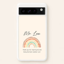 Biege Personalised Teacher Rainbow  Google Pixel 8 Pro Case