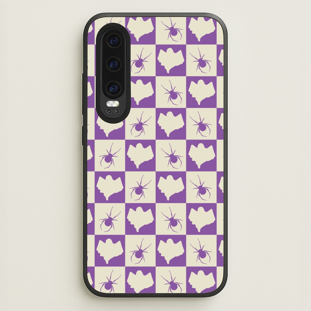 Spiders And Ghosts Checkered Pattern I Huawei P30 Case