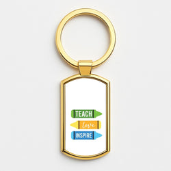 Teach, Love, Inspire Gold Keyring
