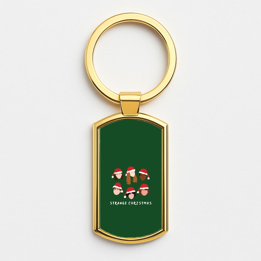 Strange Crew Christmas Gold Keyring