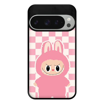 Checkered Cute Pink Monster  Google Pixel 9 / 9 Pro Case