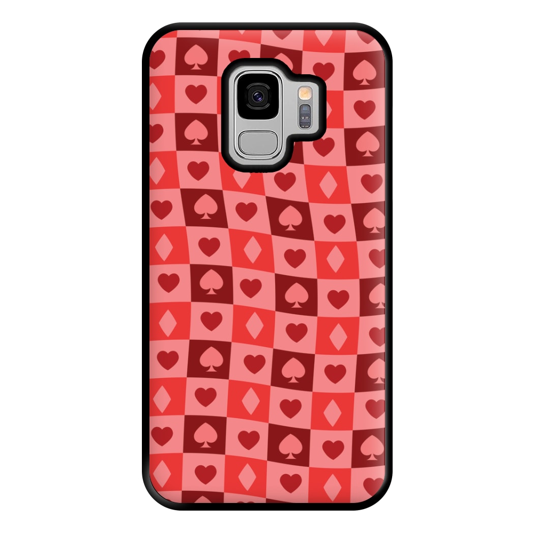 Card Suits Pattern Red Galaxy S9 Case