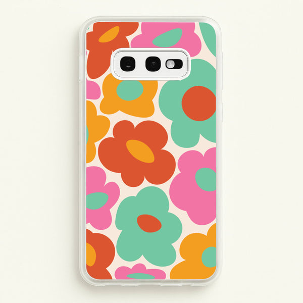 Abstract Trippy Retro Flowers Galaxy S10e Case