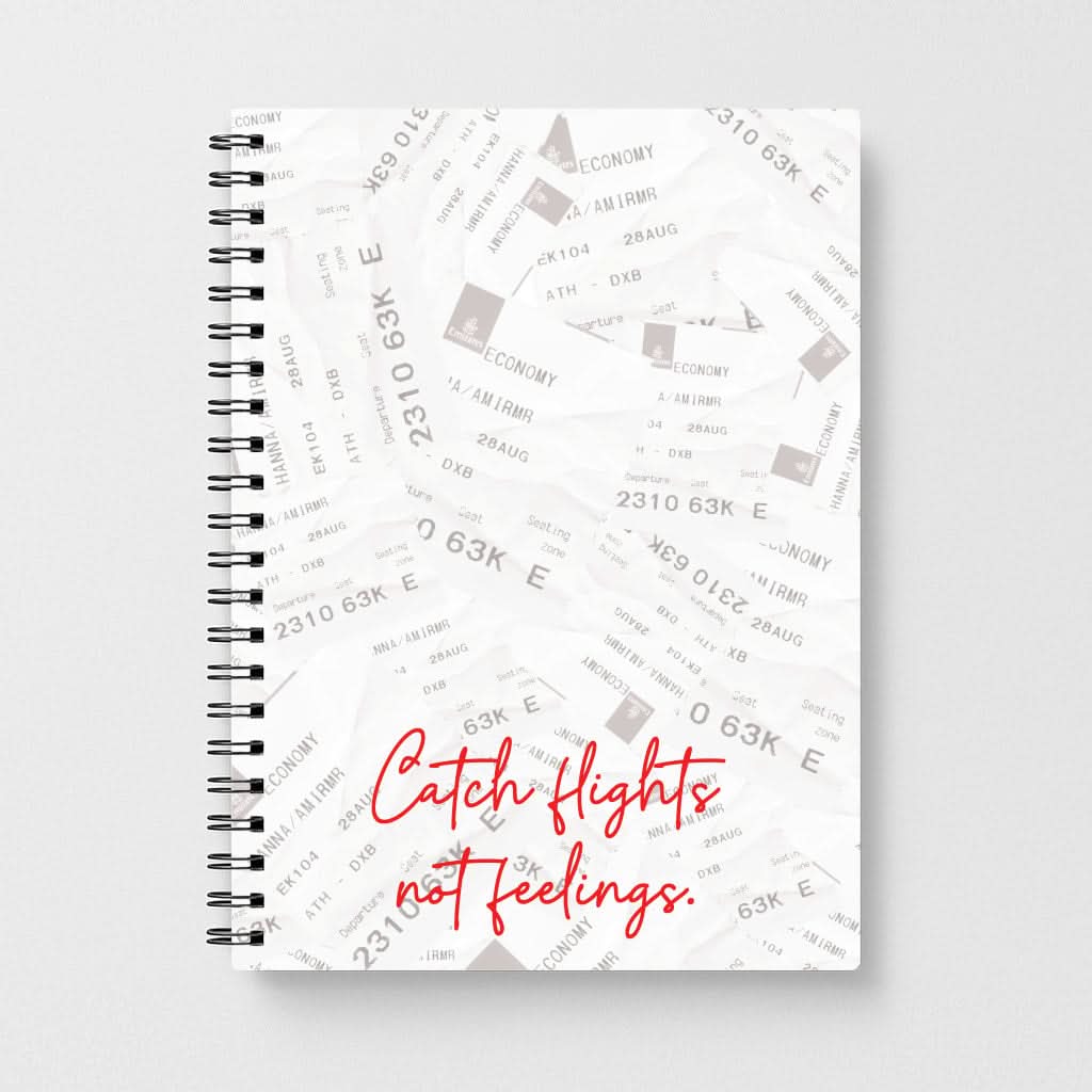 Catch Flights Not Feelings Collage Notebook