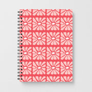 Square Abstract Flowers Pink Notebook 1