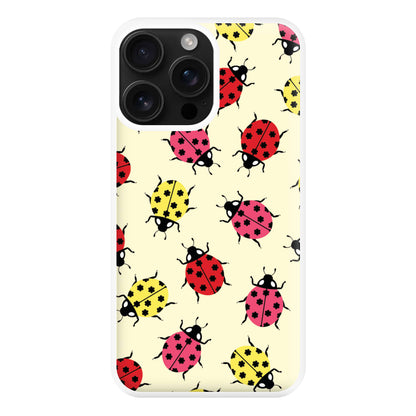  Ladybugs With Flower Spots Pattern iPhone 16 Pro Case