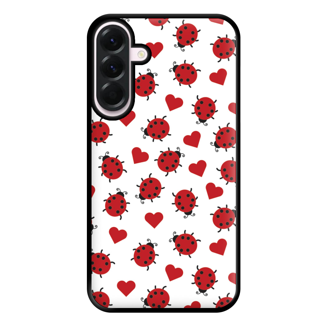 Ladybugs And Hearts Pattern Galaxy A36 Case
