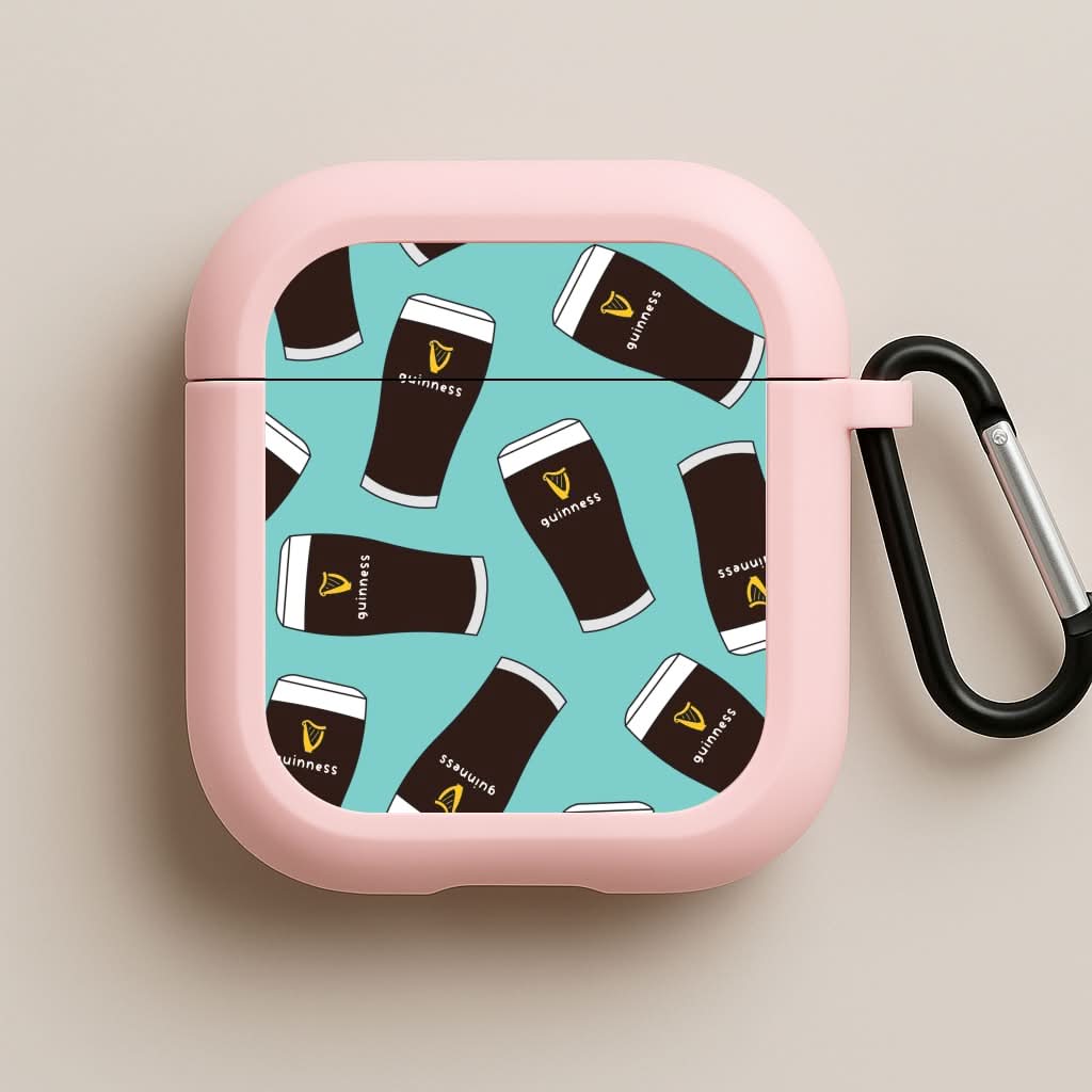 Stout Pint Pattern Pink AirPods Case
