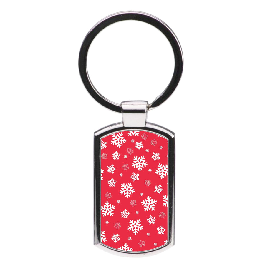 Red Snow Pattern Luxury Keyring