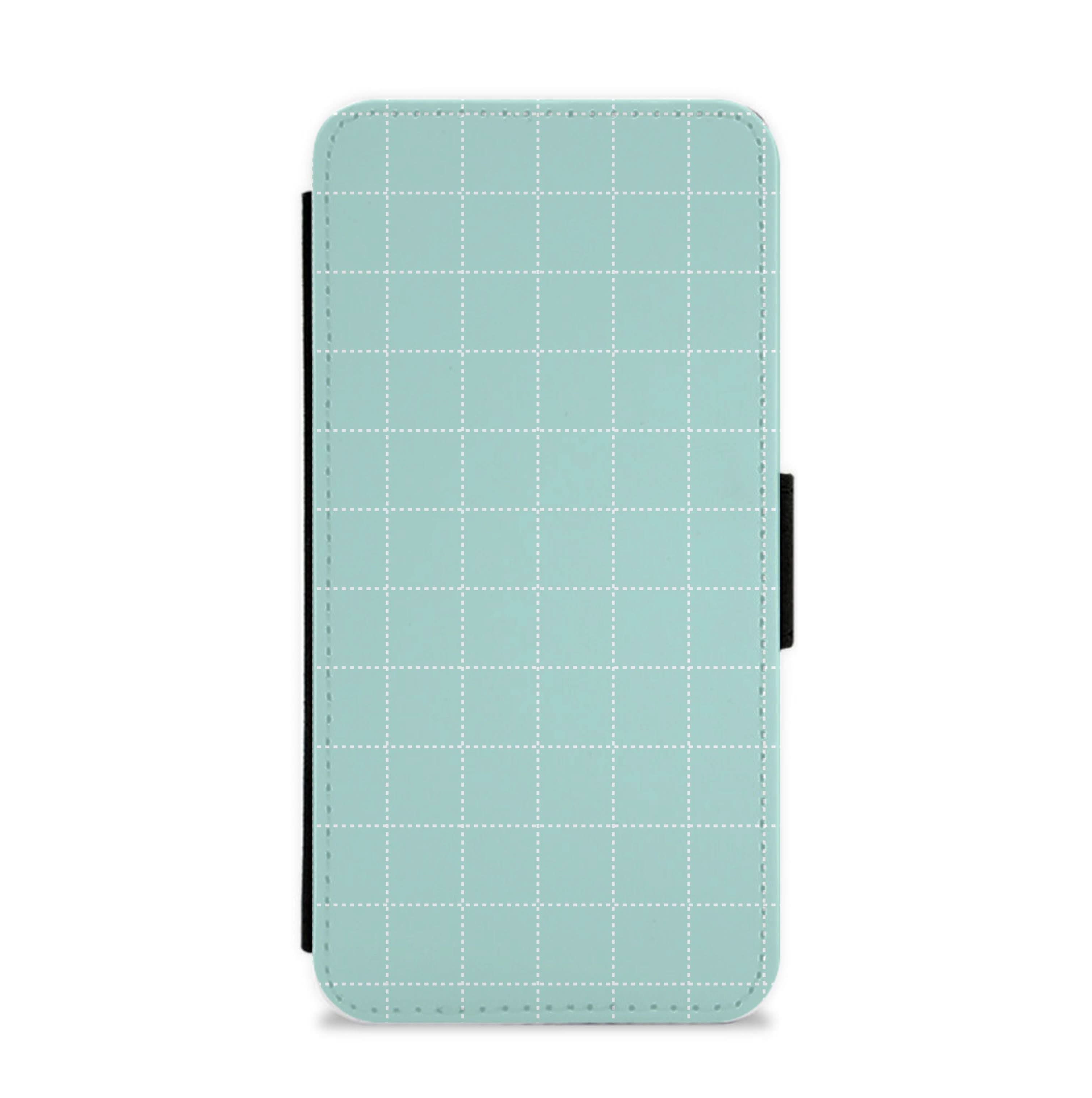 Criss Cross Cyan Stripes Flip / Wallet Phone Case