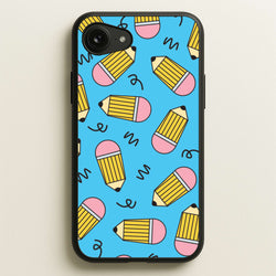 Pencils And Scribbles Pattern iPhone 16e Case