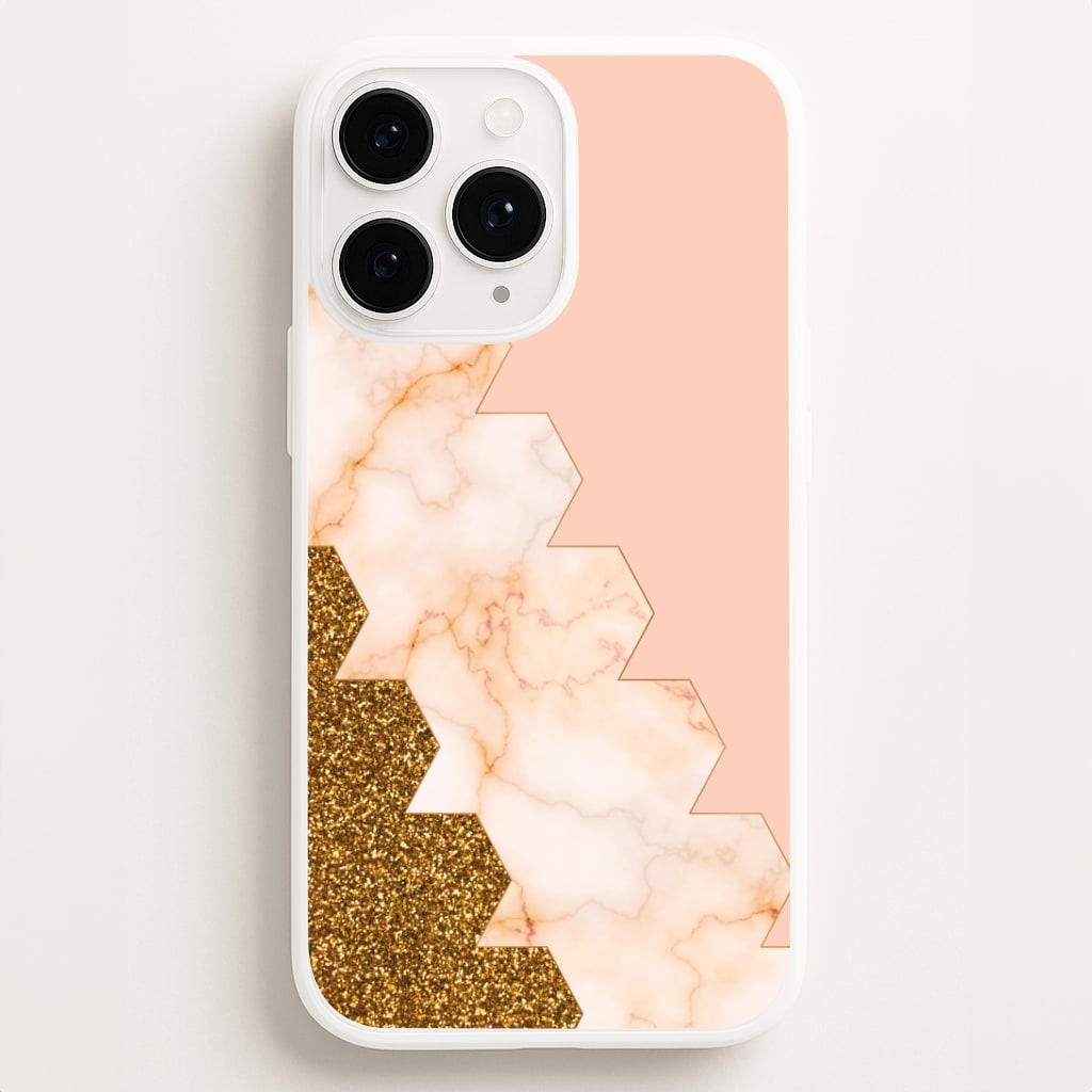 Glitter And Marble Geometric  Phone Case for iPhone, Samsung Galaxy and Google Pixel