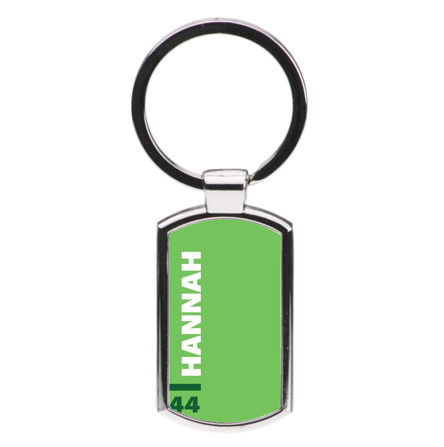 Personalised F1 Driver Green Luxury Keyring