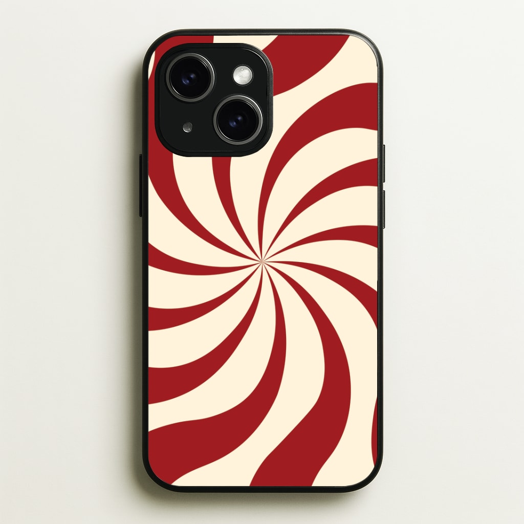 Peppermint Swirl Pattern iPhone 14 Plus Case