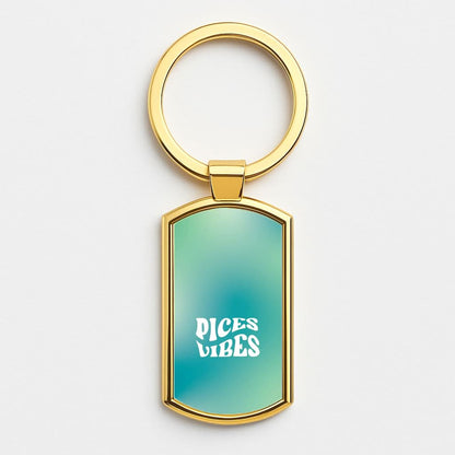 Pices Vibes Gradient Zodiac Gold Keyring