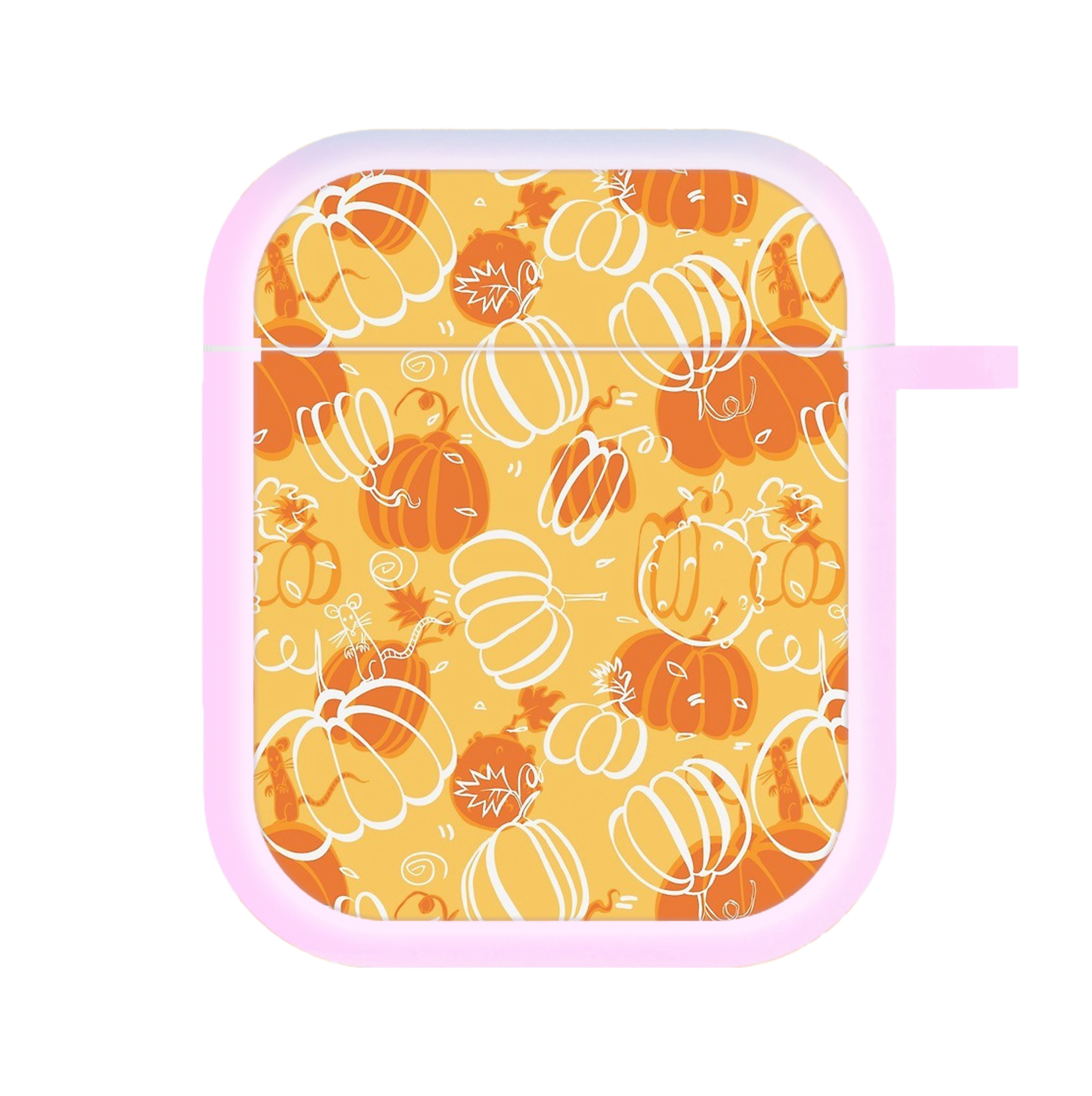 Drawn Pumpkin Pattern AirPods Case