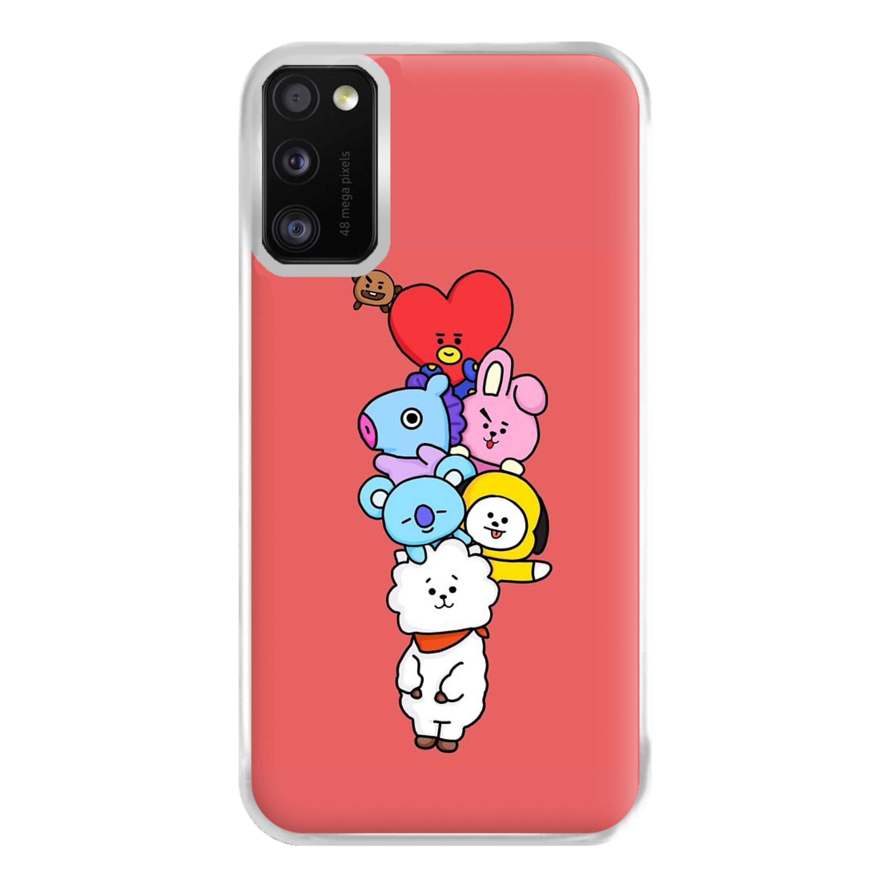 Red BT21 - RJ, Mang, Koya, Chimmy, Cooky, Shooky, Tata - K Pop Phone Case