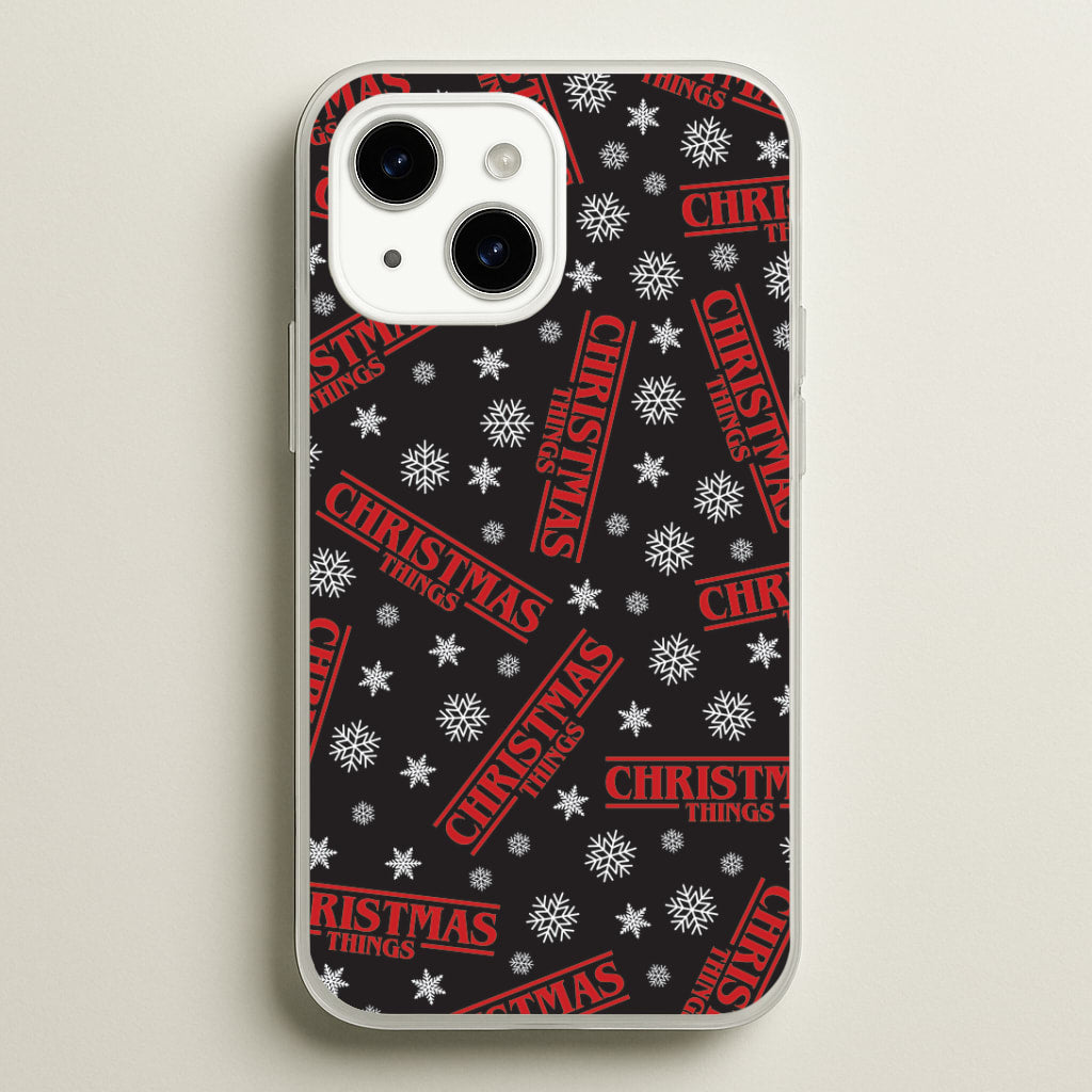 Christmas Things Snowflake Pattern iPhone 14 Plus Case