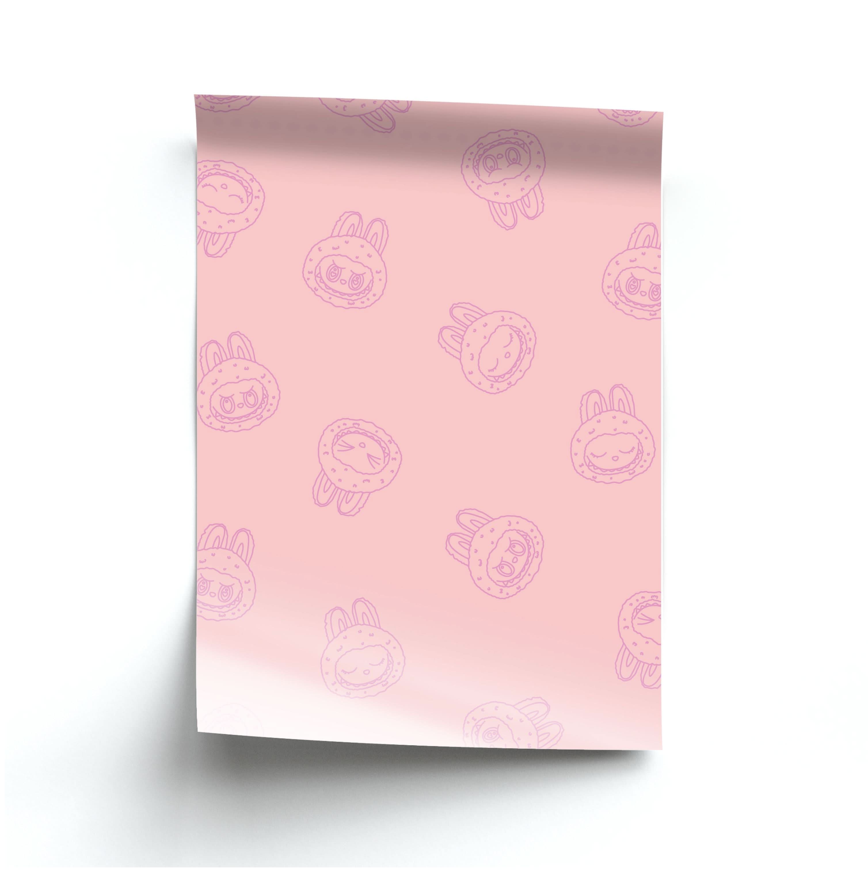 Monsters Outline Pattern II Poster